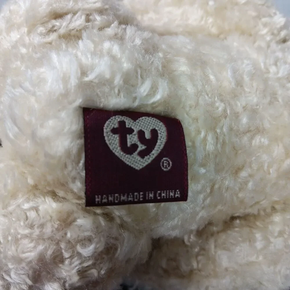 Ty Attic Treasures Gem White Bear Stuffed Dark Red Cape Robe Festive Holiday